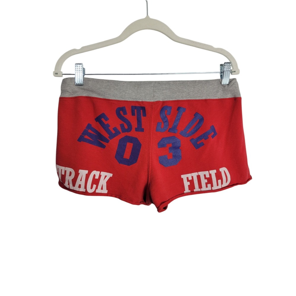 Derek Heart Y2K 2003 Size L Low Rise Shorts Red PE West Side Track Field